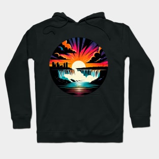 Niagara Falls Vintage Circle Design Hoodie